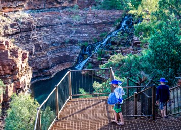 Half way down Fortescue Falls in Dales Gorge