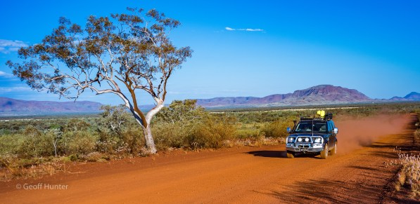 Zooming along a mining road scirting the Karijini NP