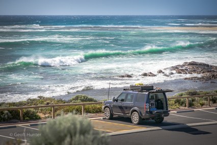 Darcy at Prevelly Beach with big swells_