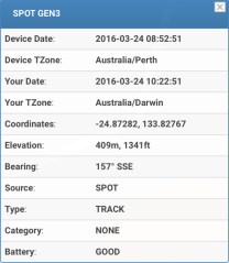 SPOT GPS for Chambers Pillar